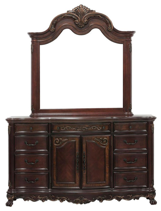 Deryn Park Mirror in Cherry 2243-6 - U&U Home Budget Furniture (Carteret, NJ)