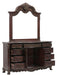 Deryn Park Mirror in Cherry 2243-6 - U&U Home Budget Furniture (Carteret, NJ)