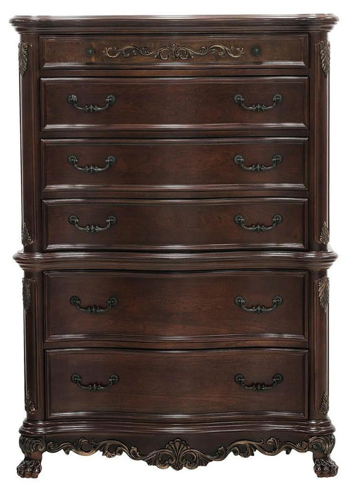 Deryn Park 6 Drawer Chest in Cherry 2243-9 - U&U Home Budget Furniture (Carteret, NJ)