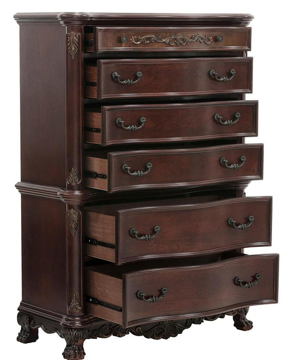 Deryn Park 6 Drawer Chest in Cherry 2243-9 - U&U Home Budget Furniture (Carteret, NJ)