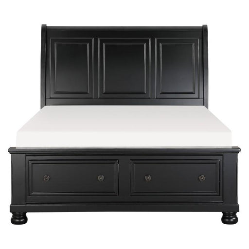 Laurelin Queen Sleigh Platform Storage Bed in Black 1714BK-1 - U&U Home Budget Furniture (Carteret, NJ)