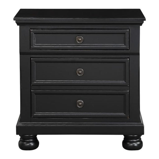 Laurelin 3 Drawer Nightstand in Black 1714BK-4 - U&U Home Budget Furniture (Carteret, NJ)