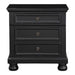 Laurelin 3 Drawer Nightstand in Black 1714BK-4 - U&U Home Budget Furniture (Carteret, NJ)