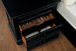 Laurelin 3 Drawer Nightstand in Black 1714BK-4 - U&U Home Budget Furniture (Carteret, NJ)