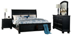 Laurelin 3 Drawer Nightstand in Black 1714BK-4 - U&U Home Budget Furniture (Carteret, NJ)