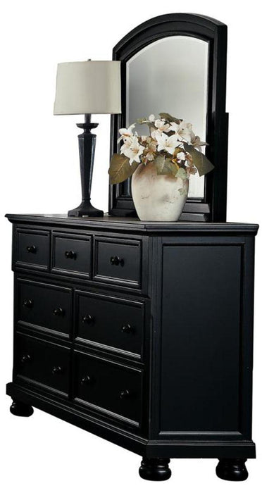 Laurelin Mirror in Black 1714BK-6 - U&U Home Budget Furniture (Carteret, NJ)