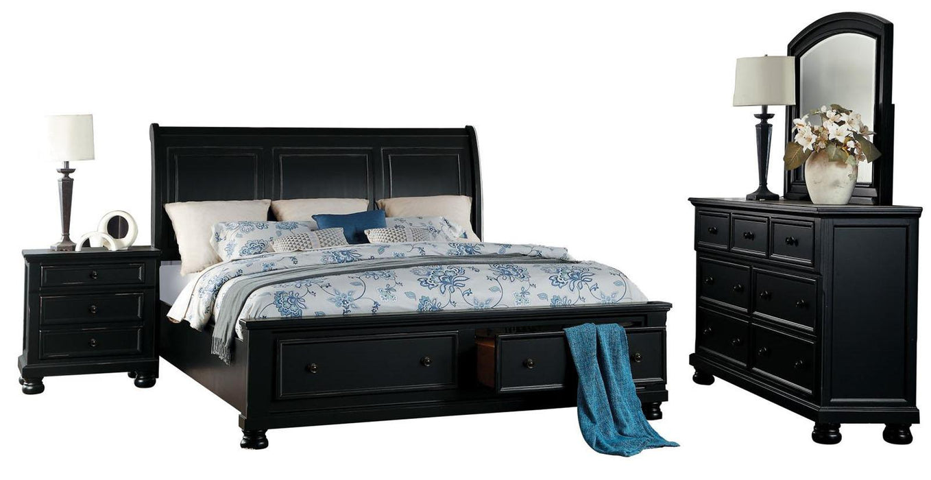 Laurelin Mirror in Black 1714BK-6 - U&U Home Budget Furniture (Carteret, NJ)