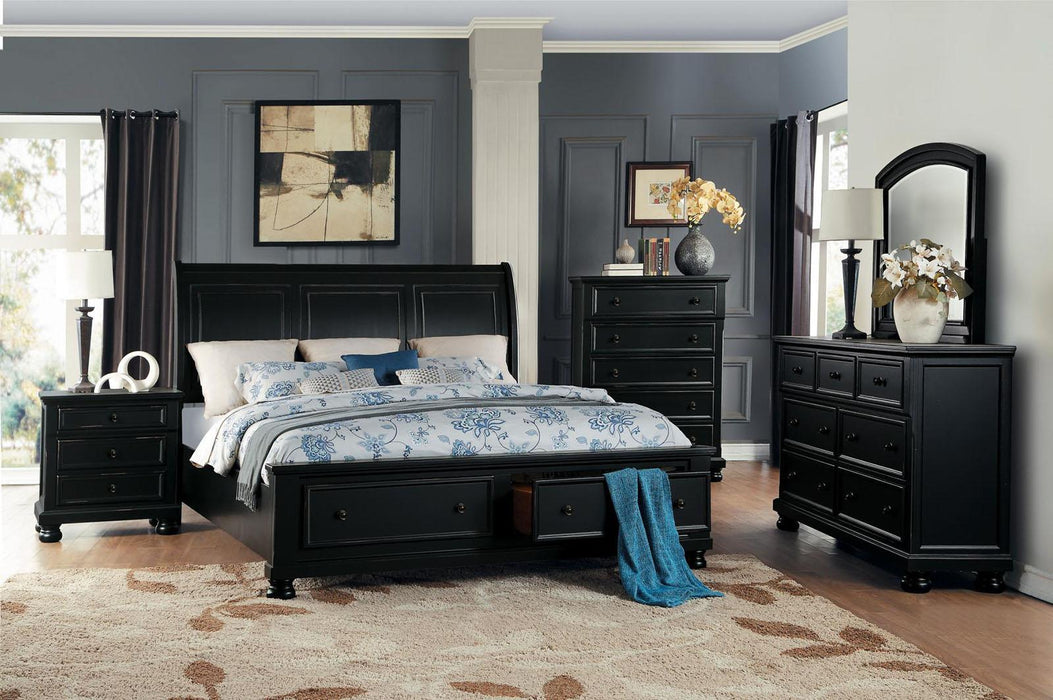 Laurelin Mirror in Black 1714BK-6 - U&U Home Budget Furniture (Carteret, NJ)