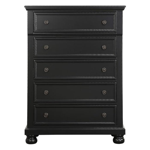 Laurelin 5 Drawer Chest in Black 1714BK-9 - U&U Home Budget Furniture (Carteret, NJ)