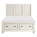 Laurelin Queen Sleigh Platform Storage Bed in White 1714W-1 - U&U Home Budget Furniture (Carteret, NJ)