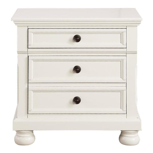 Laurelin 3 Drawer Nightstand in White 1714W-4 - U&U Home Budget Furniture (Carteret, NJ)