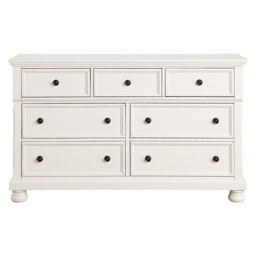 Laurelin 7 Drawer Dresser in White 1714W-5 - U&U Home Budget Furniture (Carteret, NJ)