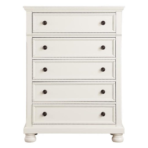 Laurelin 5 Drawer Chest in White 1714W-9 - U&U Home Budget Furniture (Carteret, NJ)