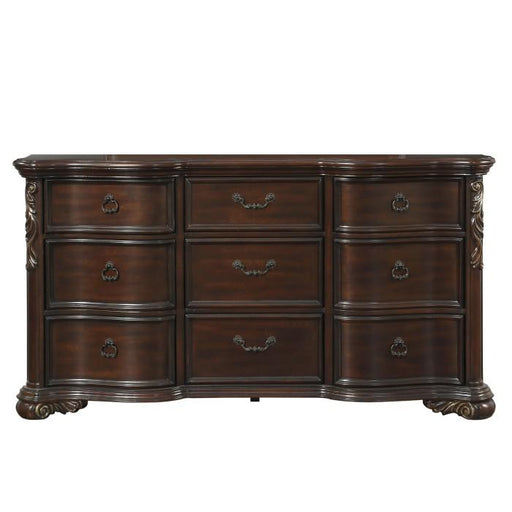 Royal Highlands 9 Drawer Dresser in Rich Cherry 1603-5 - U&U Home Budget Furniture (Carteret, NJ)