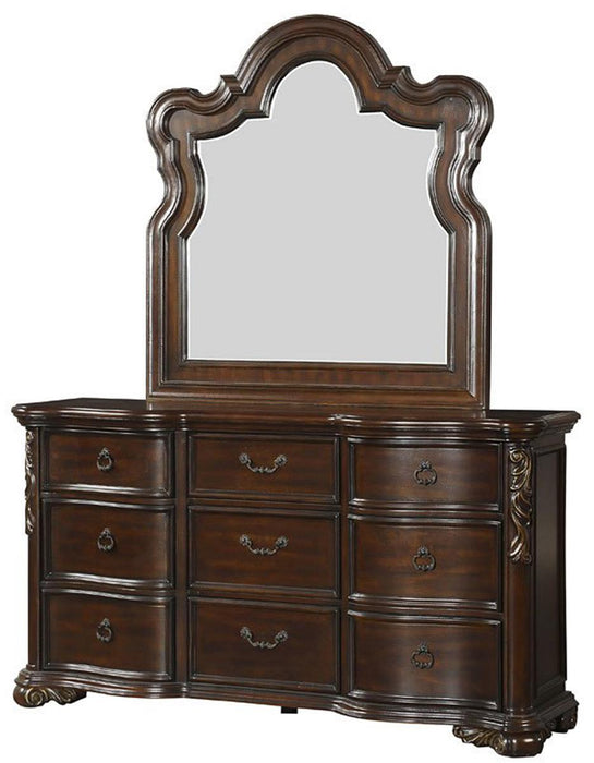 Royal Highlands Mirror in Rich Cherry 1603-6 - U&U Home Budget Furniture (Carteret, NJ)