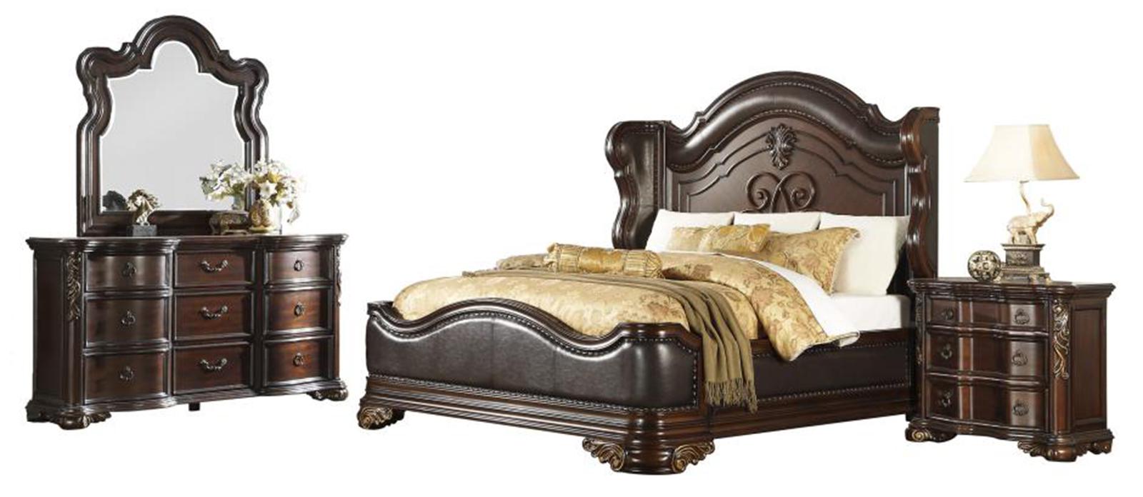 Royal Highlands Mirror in Rich Cherry 1603-6 - U&U Home Budget Furniture (Carteret, NJ)