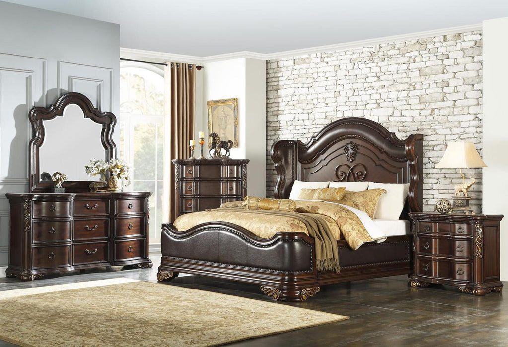 Royal Highlands Mirror in Rich Cherry 1603-6 - U&U Home Budget Furniture (Carteret, NJ)