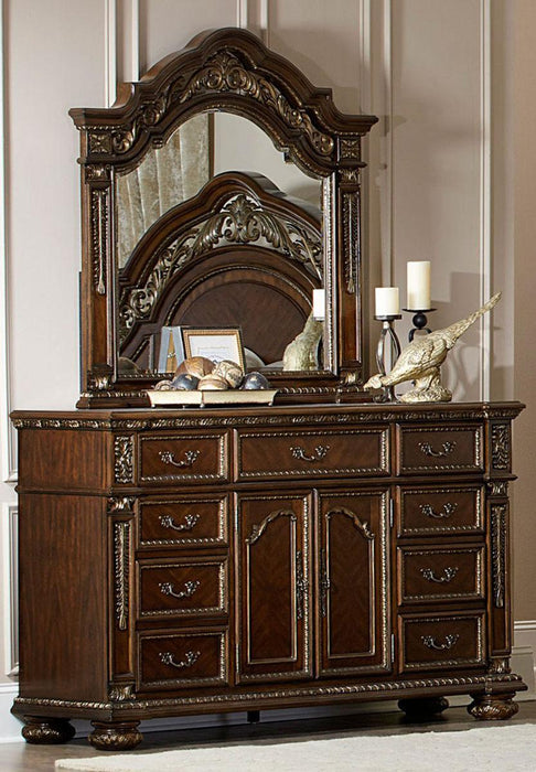 Catalonia Mirror in Cherry 1824-6 - U&U Home Budget Furniture (Carteret, NJ)