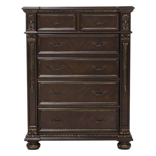 Catalonia 5 Drawer Chest in Cherry 1824-9 - U&U Home Budget Furniture (Carteret, NJ)