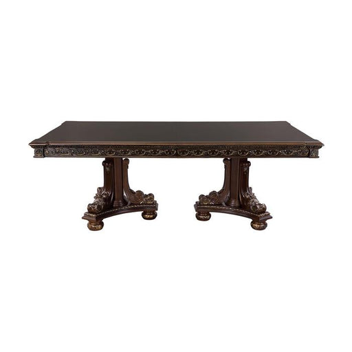 Catalonia Rectangular Pedestal Dining Table in Cherry 1824-112 - U&U Home Budget Furniture (Carteret, NJ)