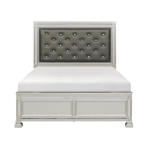 Bevelle Queen Upholstered Panel Bed in Silver 1958-1 - U&U Home Budget Furniture (Carteret, NJ)
