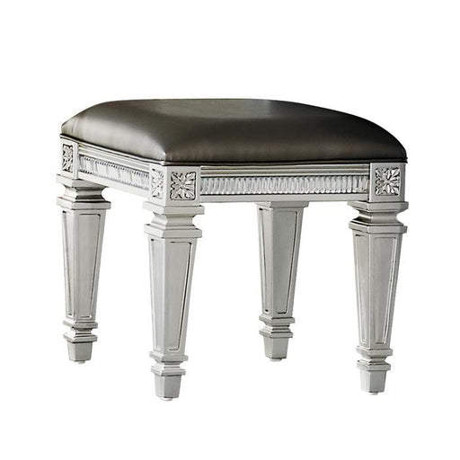 Bevelle Vanity Stool in Silver 1958-14 - U&U Home Budget Furniture (Carteret, NJ)