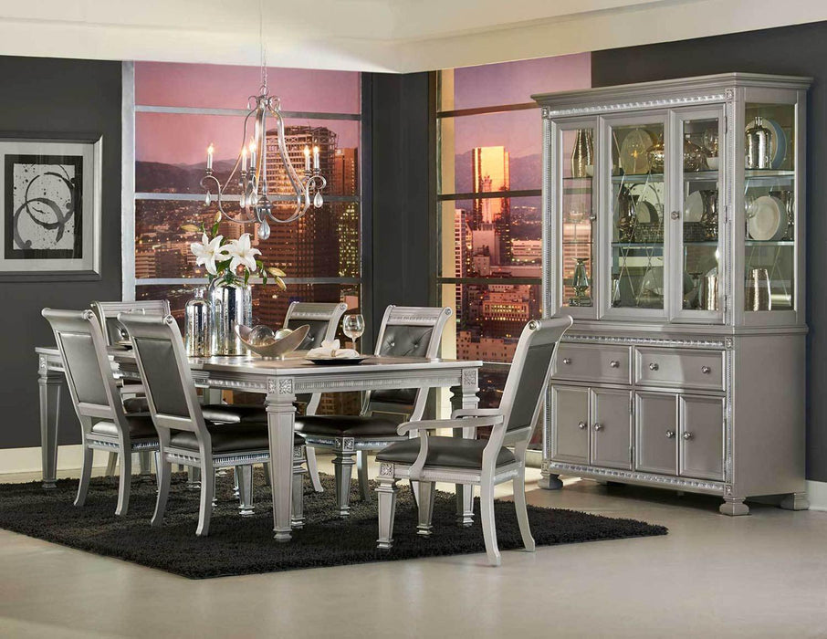 Bevelle Rectangular Dining Table in Silver 1958-96 - U&U Home Budget Furniture (Carteret, NJ)