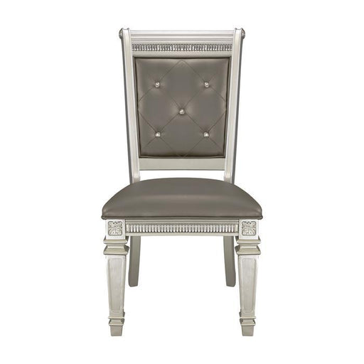 Bevelle Side Chair in Silver (Set of 2) - U&U Home Budget Furniture (Carteret, NJ)