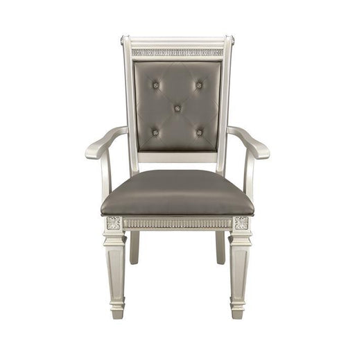 Bevelle Arm Chair in Silver (Set of 2) - U&U Home Budget Furniture (Carteret, NJ)