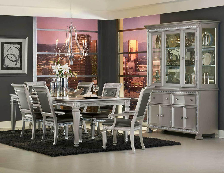 Bevelle Buffet with Hutch in Silver 1958-50-55 - U&U Home Budget Furniture (Carteret, NJ)