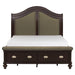 Marston Queen Sleigh Storage Bed in Dark Cherry 2615DC-1 - U&U Home Budget Furniture (Carteret, NJ)