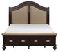 Marston Queen Sleigh Storage Bed in Dark Cherry 2615DC-1 - U&U Home Budget Furniture (Carteret, NJ)