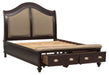 Marston Queen Sleigh Storage Bed in Dark Cherry 2615DC-1 - U&U Home Budget Furniture (Carteret, NJ)