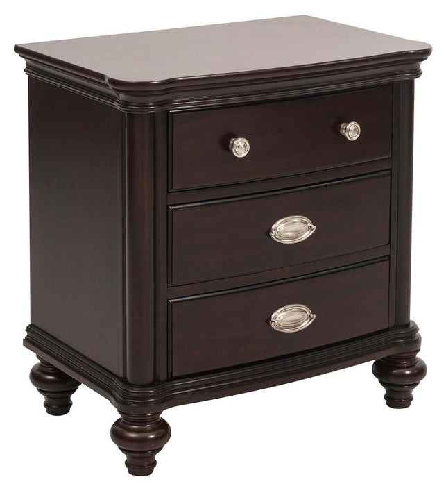 Marston 3 Drawer Nightstand in Dark Cherry 2615DC-4 - U&U Home Budget Furniture (Carteret, NJ)