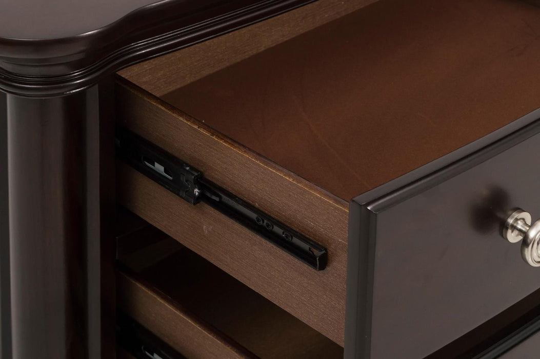 Marston 3 Drawer Nightstand in Dark Cherry 2615DC-4 - U&U Home Budget Furniture (Carteret, NJ)