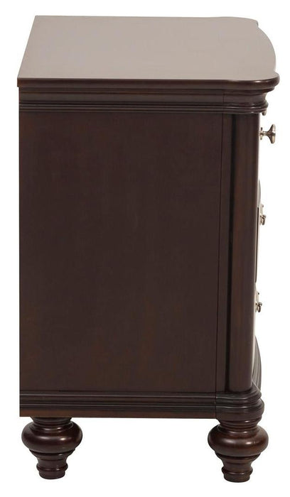 Marston 3 Drawer Nightstand in Dark Cherry 2615DC-4 - U&U Home Budget Furniture (Carteret, NJ)