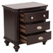 Marston 3 Drawer Nightstand in Dark Cherry 2615DC-4 - U&U Home Budget Furniture (Carteret, NJ)