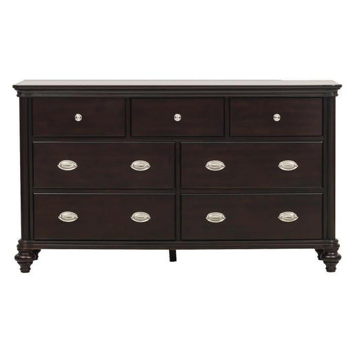 Marston 7 Drawer Dresser in Dark Cherry 2615DC-5 - U&U Home Budget Furniture (Carteret, NJ)