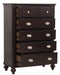 Marston 5 Drawer Chest in Dark Cherry 2615DC-9 - U&U Home Budget Furniture (Carteret, NJ)