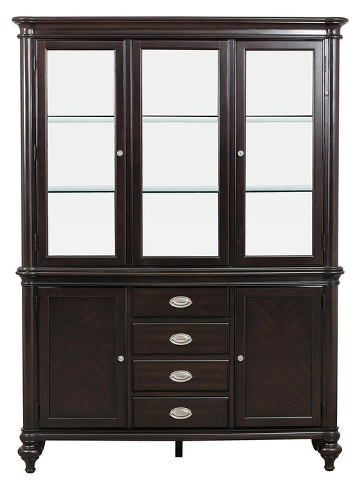 Marston Buffet with Hutch in Dark Cherry 2615DC-50-55 - U&U Home Budget Furniture (Carteret, NJ)