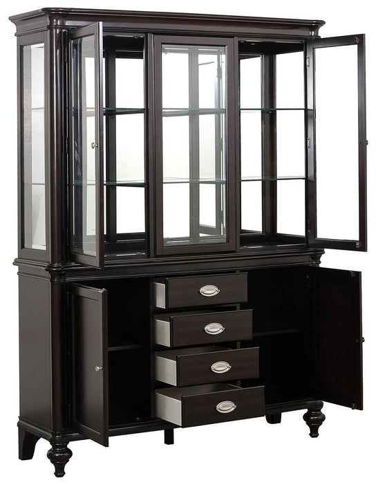 Marston Buffet with Hutch in Dark Cherry 2615DC-50-55 - U&U Home Budget Furniture (Carteret, NJ)