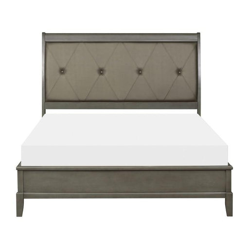 Cotterill Queen Upholstered Sleigh Bed in Gray 1730GY-1 - U&U Home Budget Furniture (Carteret, NJ)