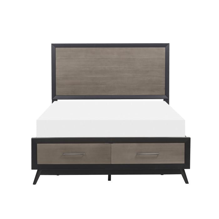 Raku Queen Storage Platform Bed in Gray 1711-1 - U&U Home Budget Furniture (Carteret, NJ)