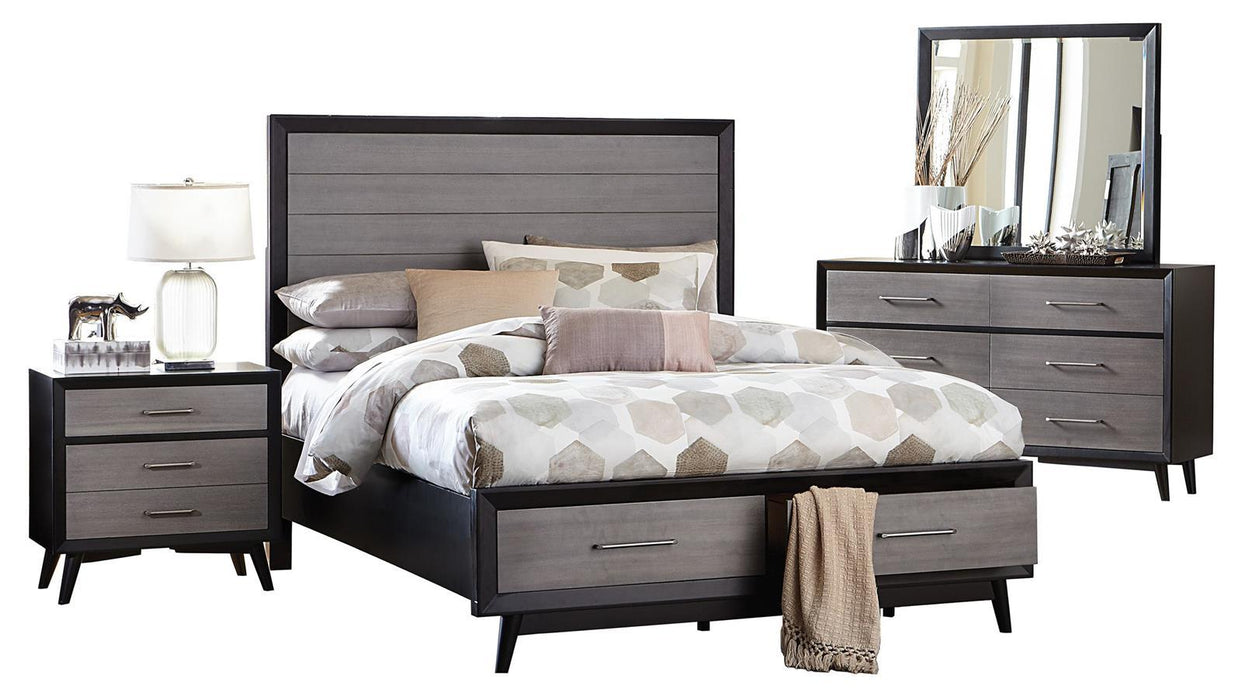 Raku 3 Drawer Nightstand in Gray 1711-4 - U&U Home Budget Furniture (Carteret, NJ)