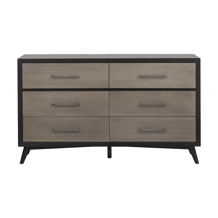 Raku 6 Drawer Dresser in Gray 1711-5 - U&U Home Budget Furniture (Carteret, NJ)