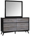 Raku Mirror in Gray 1711-6 - U&U Home Budget Furniture (Carteret, NJ)