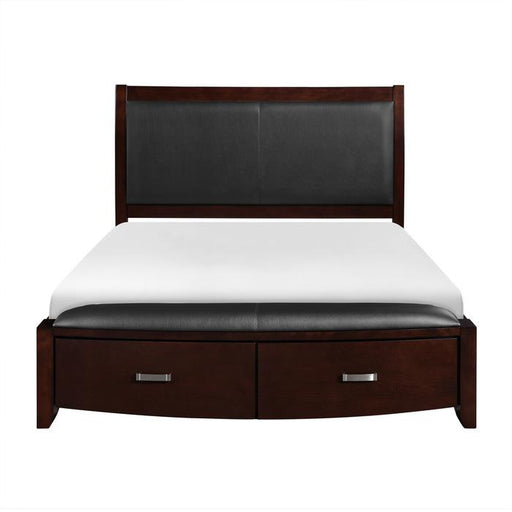 Lyric King Sleigh Storage Bed in Dark Espresso 1737KNC-1EK - U&U Home Budget Furniture (Carteret, NJ)