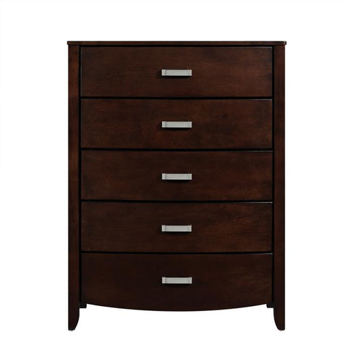 Lyric 5 Drawer Chest in Dark Espresso 1737NC-9 - U&U Home Budget Furniture (Carteret, NJ)