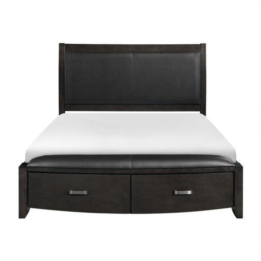 Lyric King Sleigh Storage Bed in Brownish Gray 1737KNGY-1EK - U&U Home Budget Furniture (Carteret, NJ)