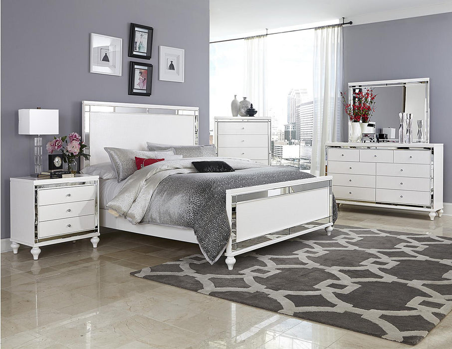 Alonza 3 Drawer Nightstand in White 1845-4 - U&U Home Budget Furniture (Carteret, NJ)